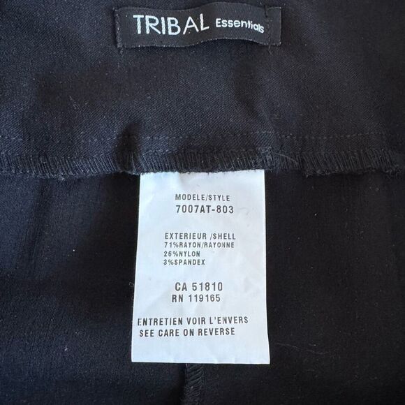 Tribal Essentials Low Wasted Pull On Flare Pants Black Size L/XL - Picture 7 of 9